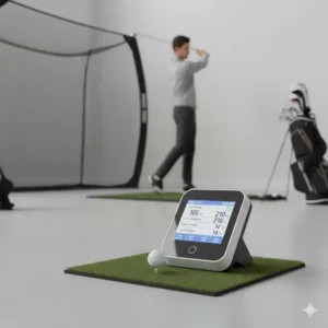 Digital launch monitor tracking swing data for advanced home golf training accessories users