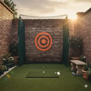 High-quality golf net for small backyard featuring protective side wings for added safety.