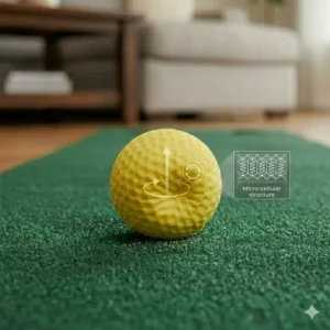 Setting up a portable hitting net for foam golf balls indoor practice sessions.