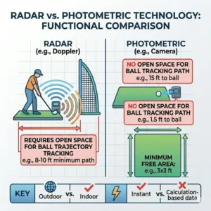 Comparison between radar and camera sensors used in an affordable launch monitor for home.