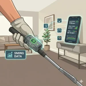 A swing sensor device serving as high-tech compact golf practice equipment for mobile phones.