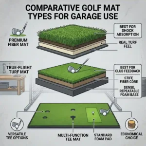 Choosing the most durable hitting mats for an optimal garage golf practice setup.