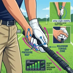 A precise close-up illustration focusing on proper grip technique, an essential part of effectively utilizing any golf speed training system.